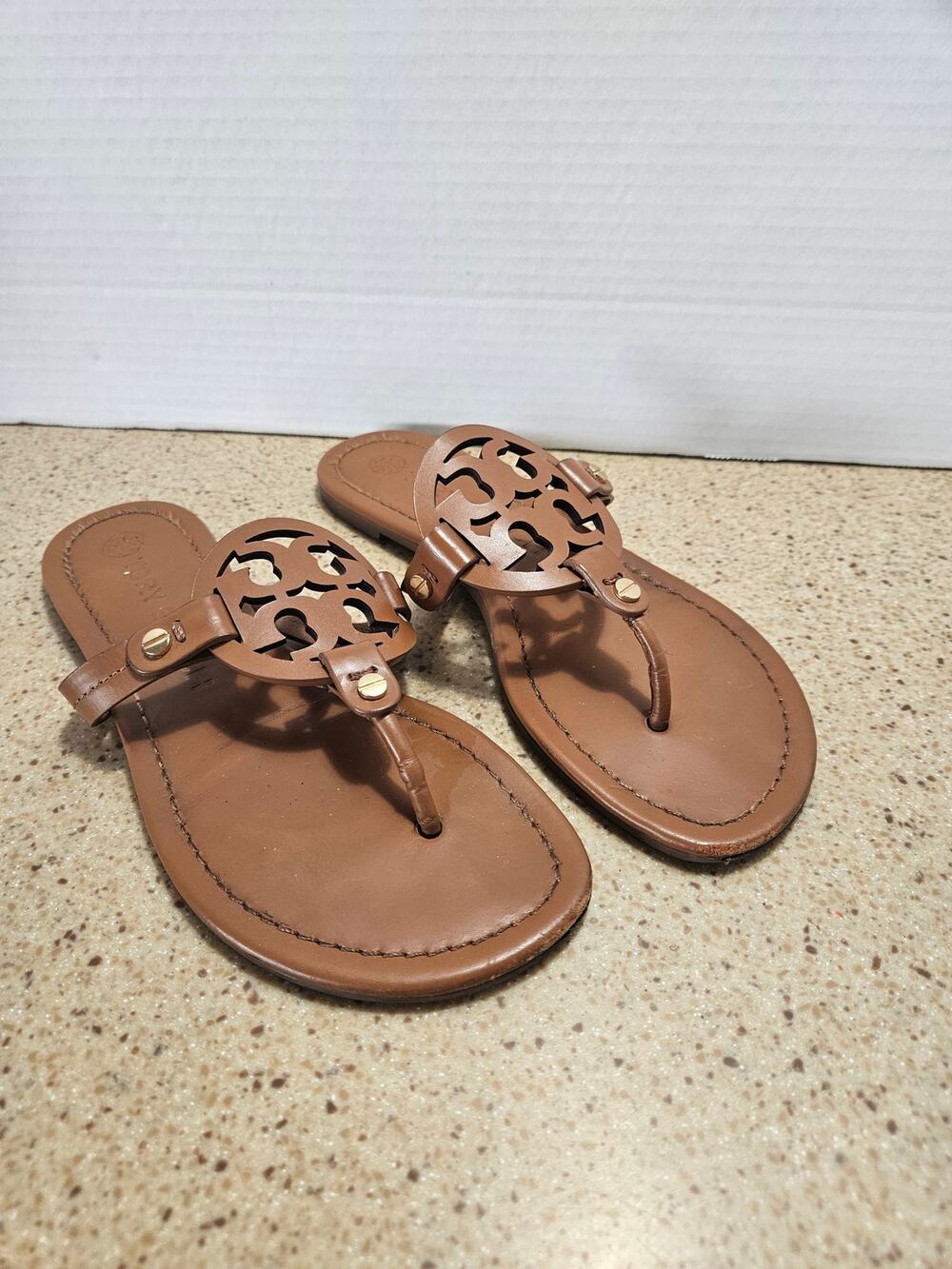 Tory Burch Brown Leather Miller Style Sandels